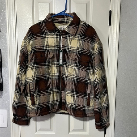 Alpine Design Plaid Jacket in Brown and Cream - Picture 2 of 6